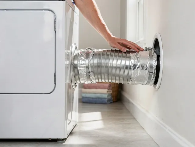 Professional dryer vent hose installation by Long Beach Dryer Vent Cleaning in Long Beach